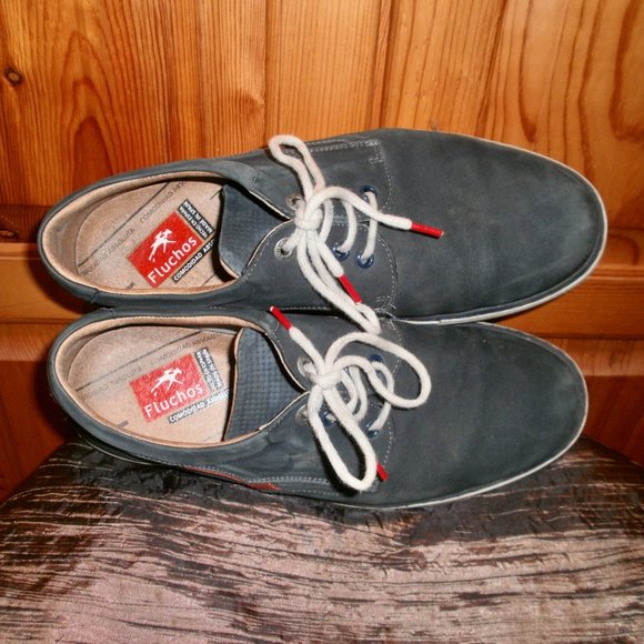 FLUCHOS MEN'S BLUE SUEDE SHOES MADE IN SPAIN Sz 10.5 - Picture 10 of 12